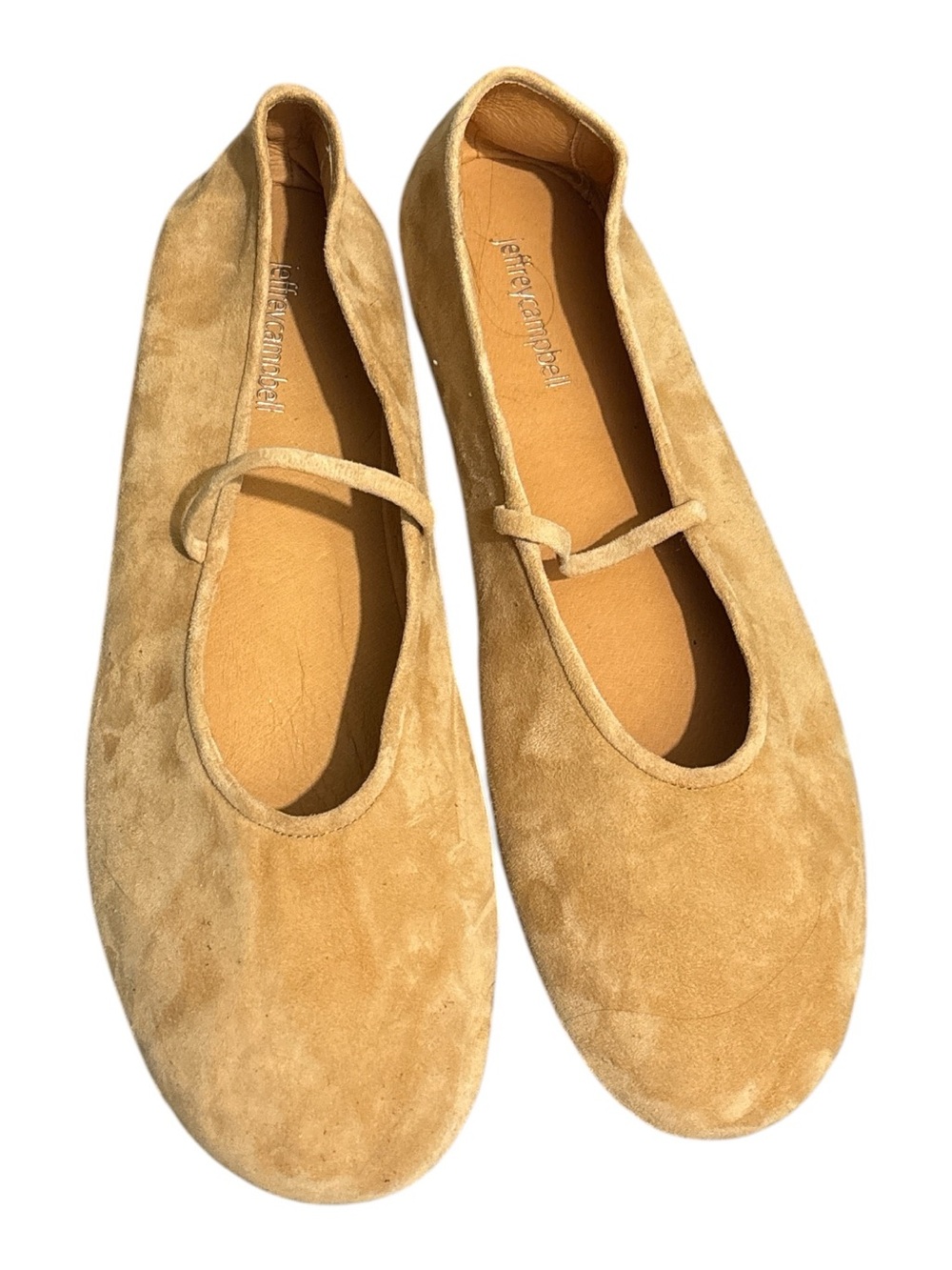 Jeffrey Campbell Women's Suede Dancerina Mary Jane Ballet Flats in Camel 11